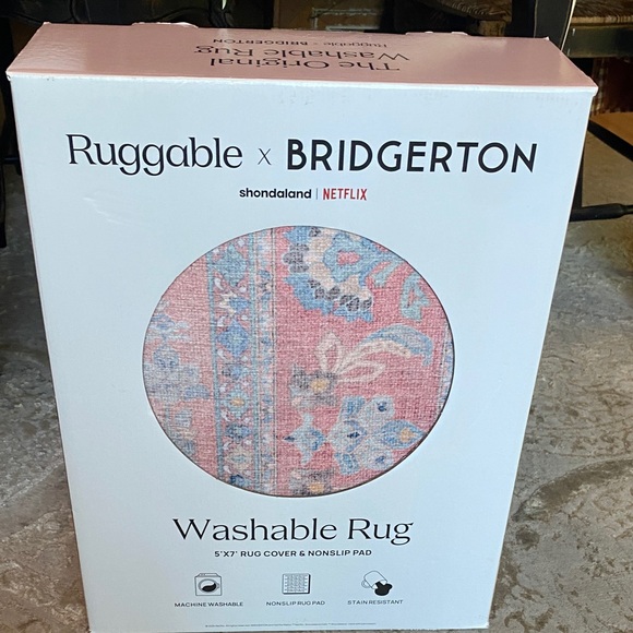 Ruggable x Bridgerton Pink Washable Rug - Picture 1 of 2